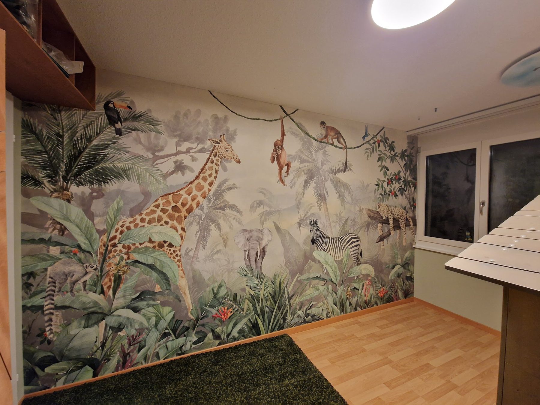 Dschungel-Tapete mit Giraffen